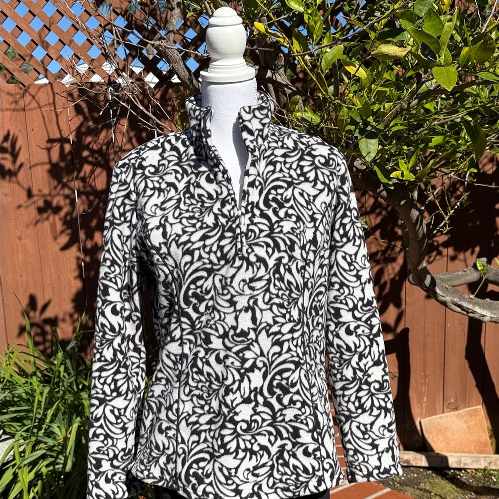 Coldwater Creek Black and White Floral Jacket